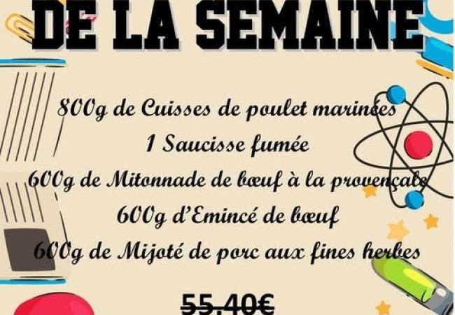 LE  PANIER pour cette semaine  dès mardi 01 septembre