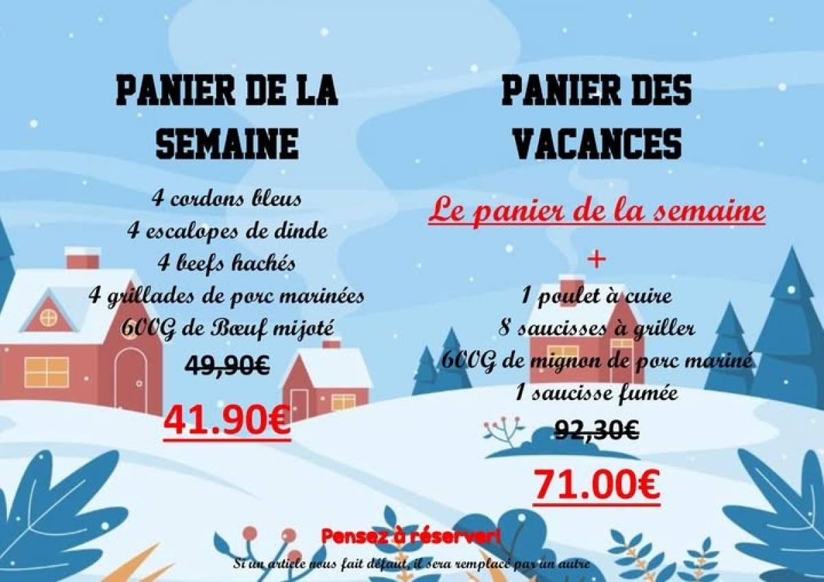 Le PANIER de la semaine + le panier DES VACANCES seront disponibles dès mardi 0 2 février 2026