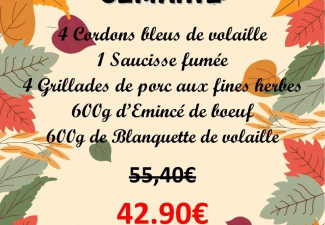 LE  PANIER pour cette semaine  dès mardi 29 septembre