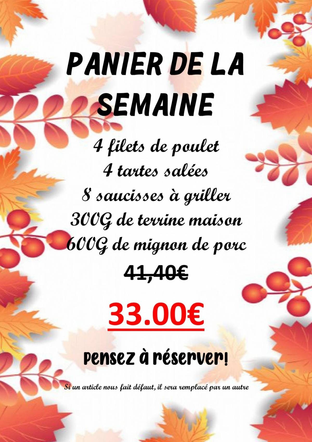 PANIER DE LA SEMAINE