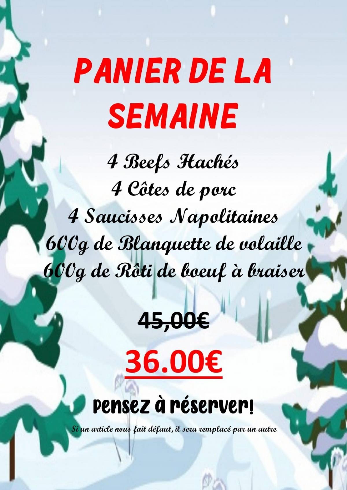 Le PANIER DE LA SEMAINE est de retour ...