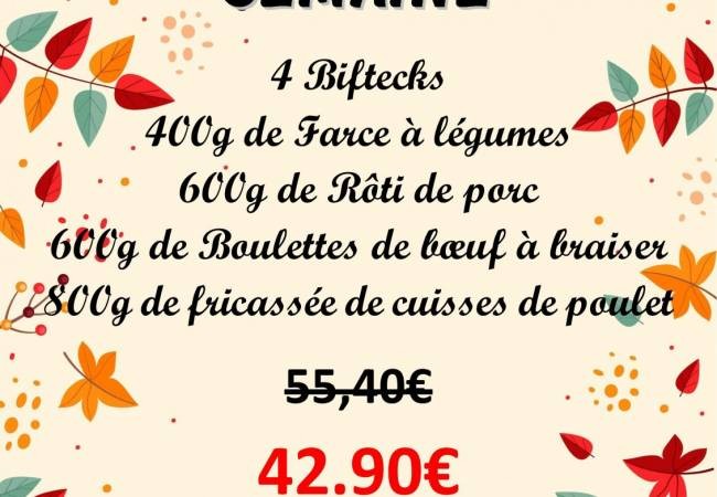 LE  PANIER pour cette semaine  dès mardi 22 septembre