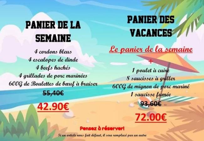 Pas  UN  mais DEUX PANIERS pour cette semaine  mardi 28 juillet  2026