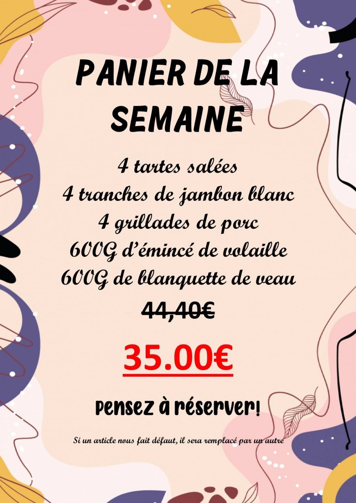 PANIER DE LA SEMAINE S