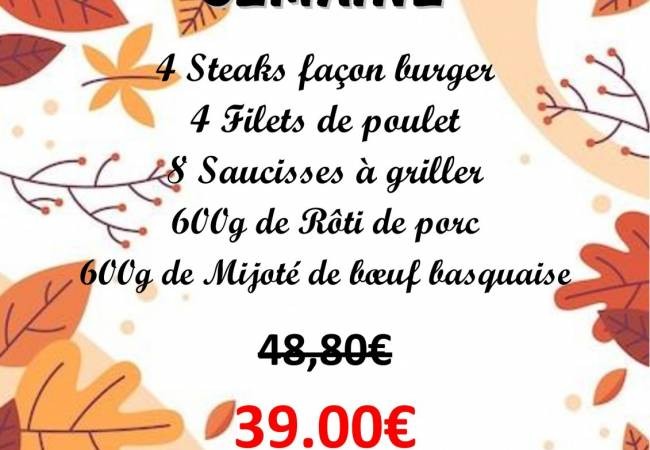 Le PANIER DE LA SEMAINE sera disponible dès mardi 27 septembre 2023