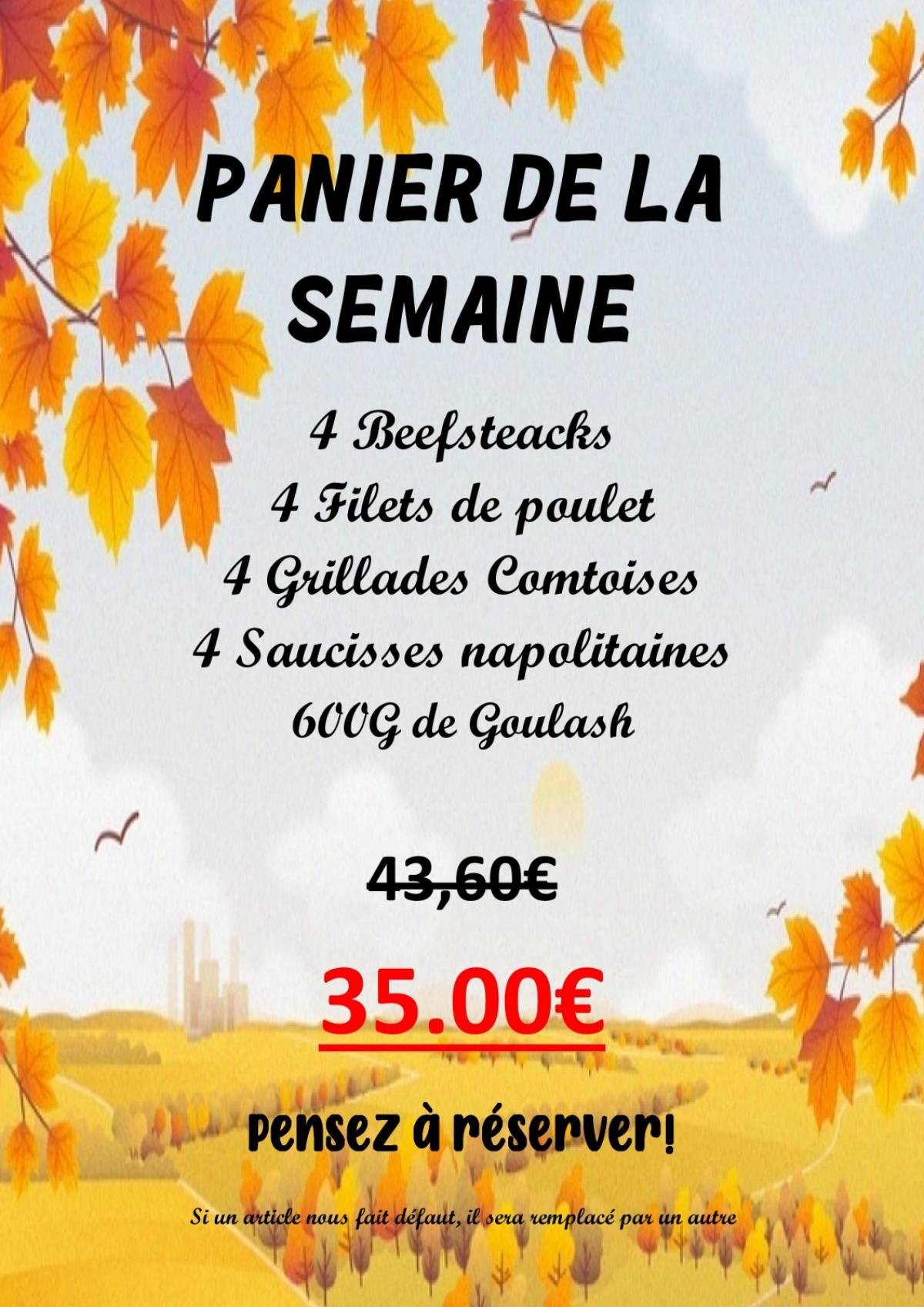 Le PANIER DE LA SEMAINE du mardi 21 au dimanche 26 septembre 2021