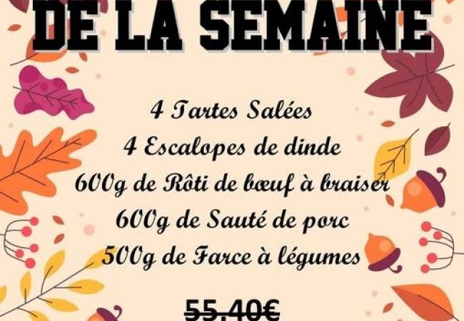 LE  PANIER pour cette semaine  dès mardi 20 octobre 2026