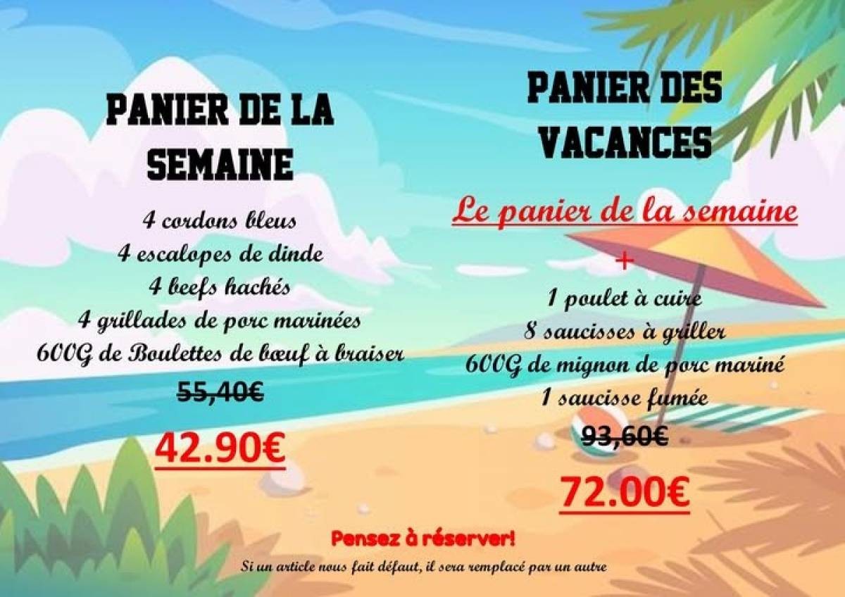 Pas  UN  mais DEUX PANIERS pour cette semaine  mardi 28 juillet  2026