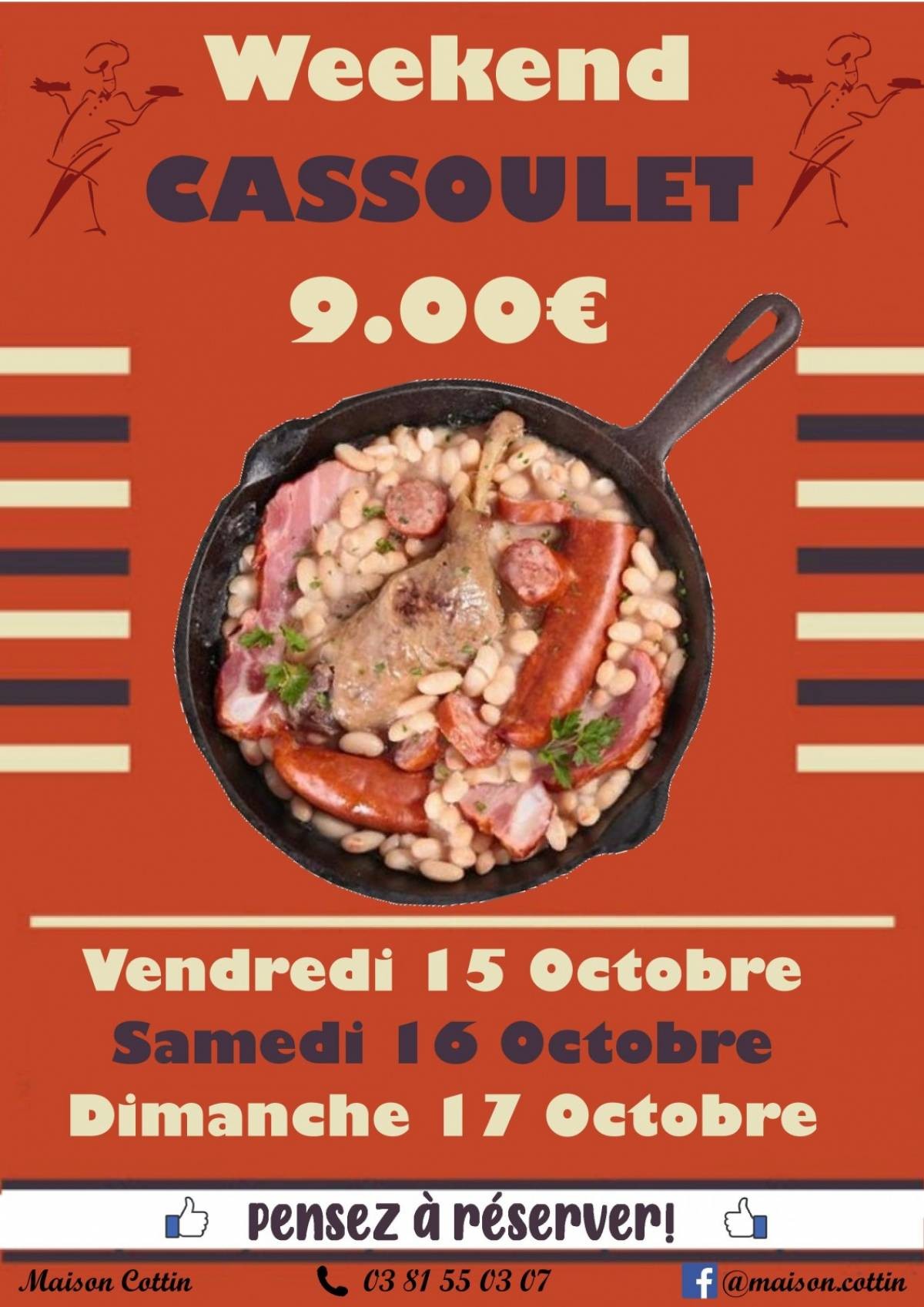 CASSOULET en vue pour le week end du 16 octobre