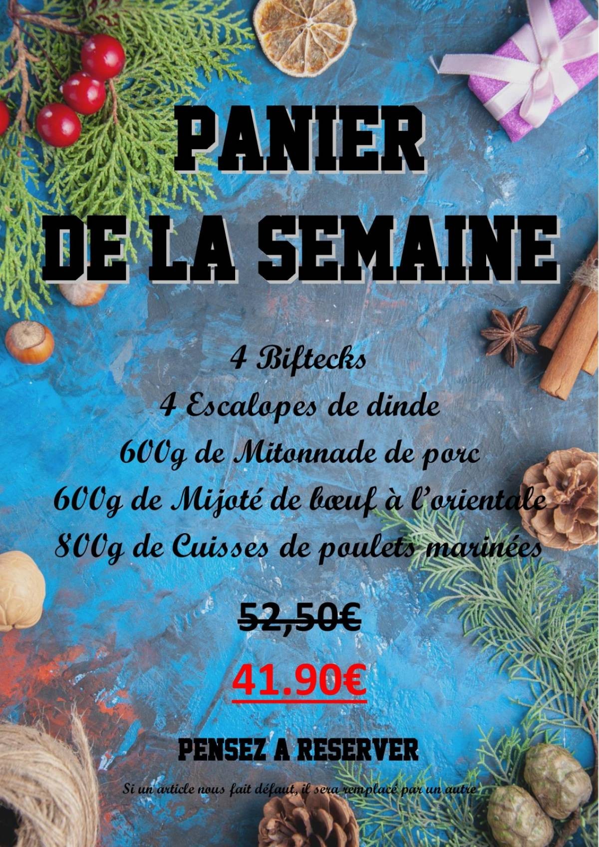 Le PANIER de la semaine sera disponible dès mardi 09 décembre 2025